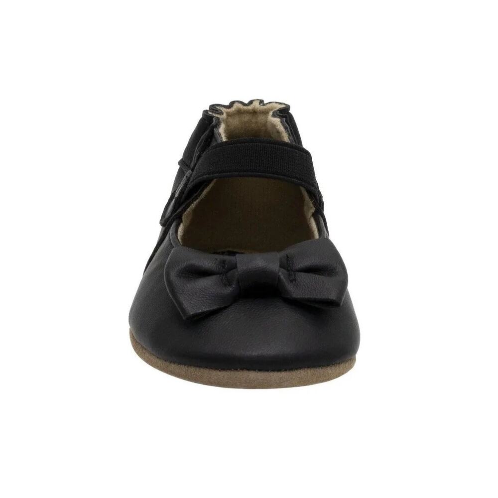 Robeez Fancy Bow Soft Sole Baby Girl Shoes Black NEW - Picture 5 of 12